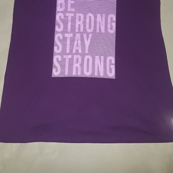Purple "Be Strong Stay Strong Razor Back Tank " - Picture 4 of 5